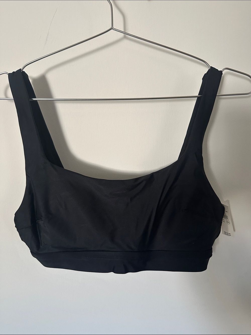 aerie Black Wide-Strap Scoop Swim Top